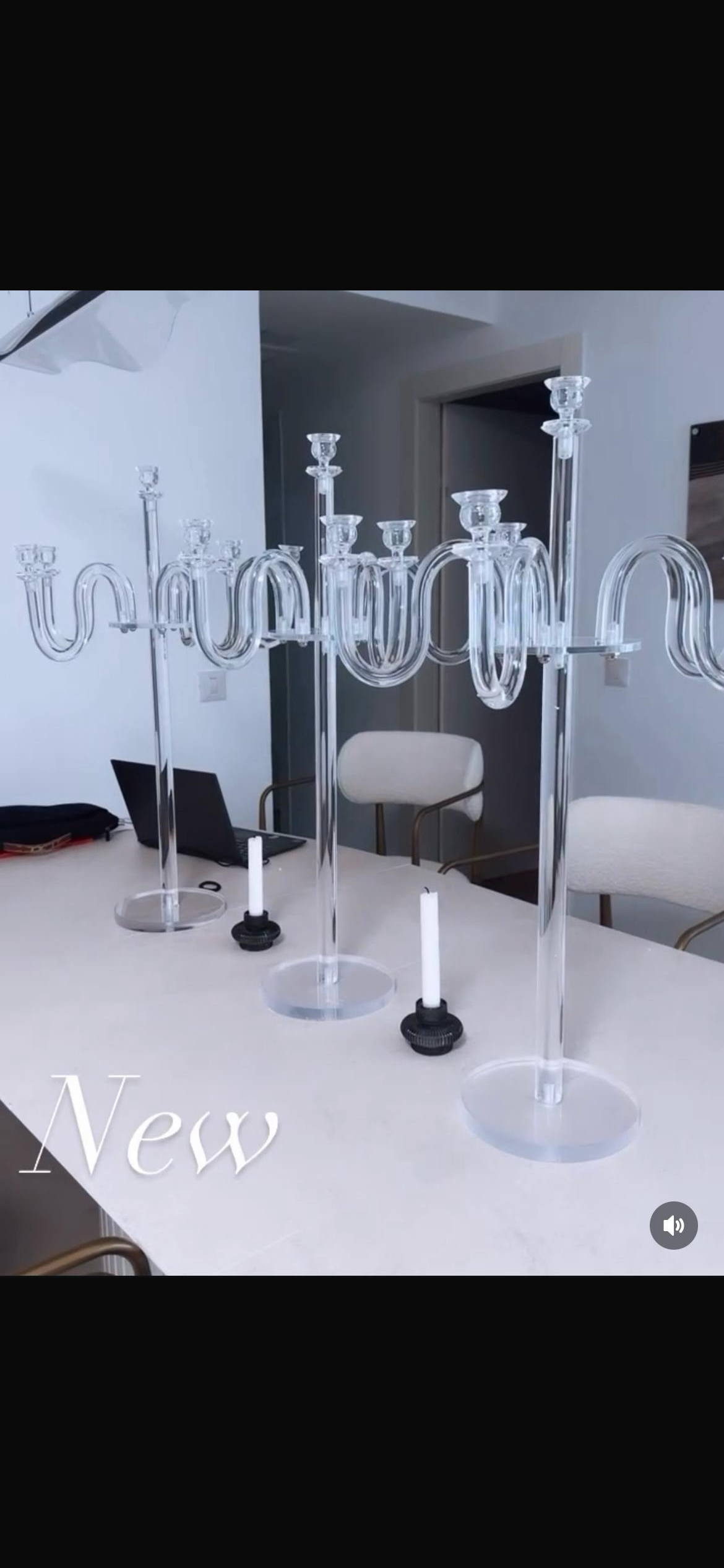 פמוט אקרילי 6 קנים מעוצב