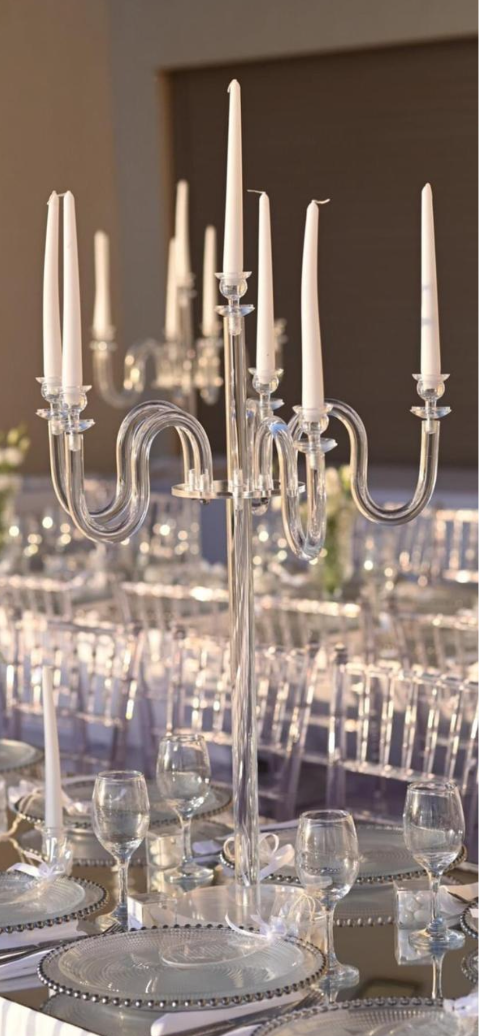 פמוט אקרילי 6 קנים מעוצב