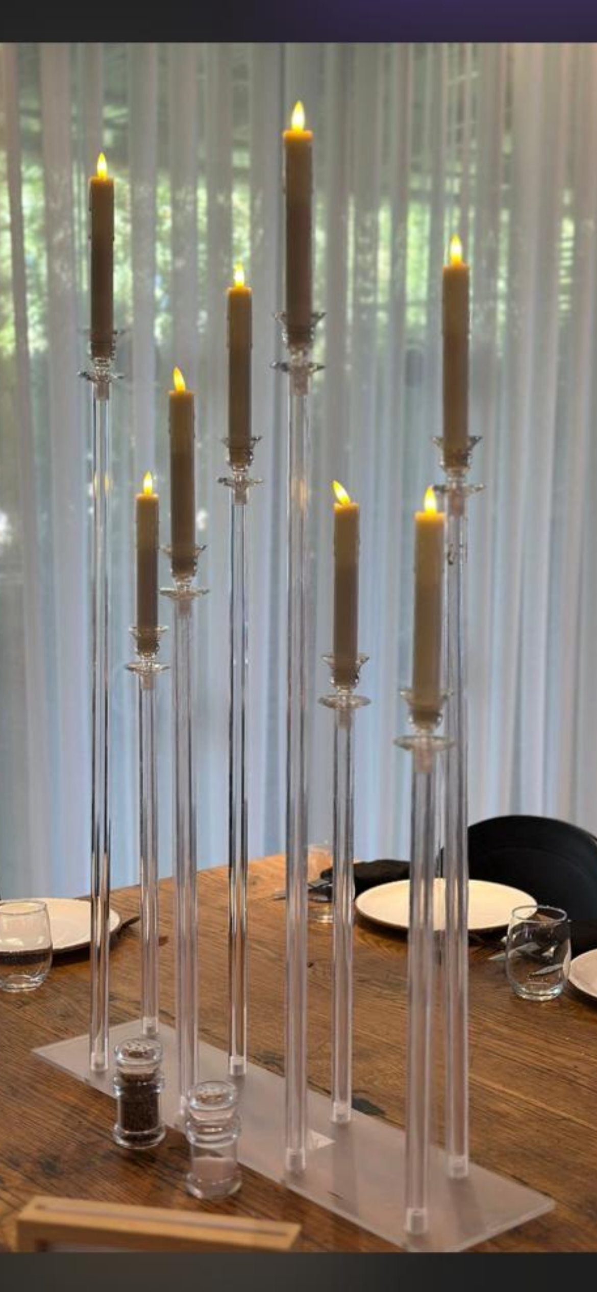 פמוט אקרילי בצורת מלבן 8 קנים